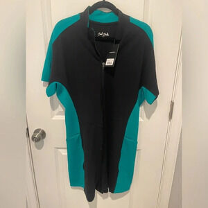 Bad Birdie Black and Teal Jumpsuit